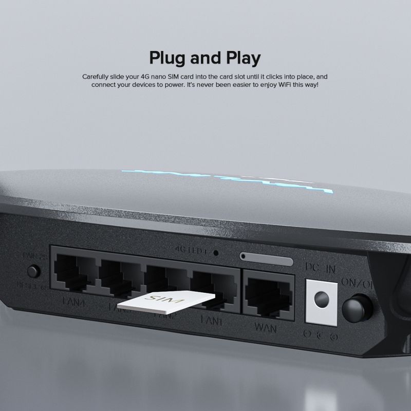 WAVLINK Router WiFi AC1200 Dual-Banda 4G LTE Wavlink con 6 Antenas de Alta Ganancia 250-5231