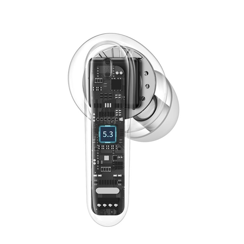 USAMS Auriculares Inalámbricos Transparentes USAMS TWS BE Serie BT 5.3 - Negros 330-3204