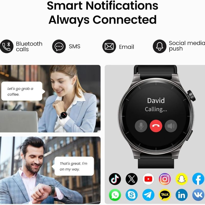 TOZO Smartwatch TOZO S5 con Pantalla AMOLED y Monitoreo de Salud 630-6216