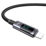 USAMS Cable de Carga Rápida USAMS USB-C a Lightning 30W con Pantalla Digital 1.2m 120-2992