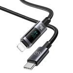 USAMS Cable de Carga Rápida USAMS USB-C a Lightning 30W con Pantalla Digital 1.2m 120-2992