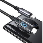 USAMS Cable de Carga Rápida USAMS USB-C a USB-C 100W con Pantalla Digital 1.2m 120-2991