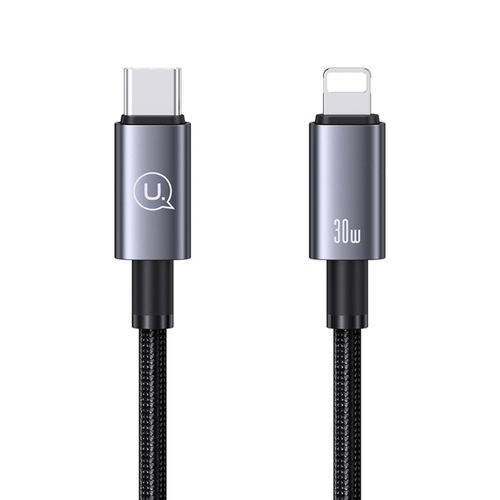 Cable USAMS USB-C a Lightning 30W con Carga Rápida y Núcleo de Cobre Reforzado - 25cm