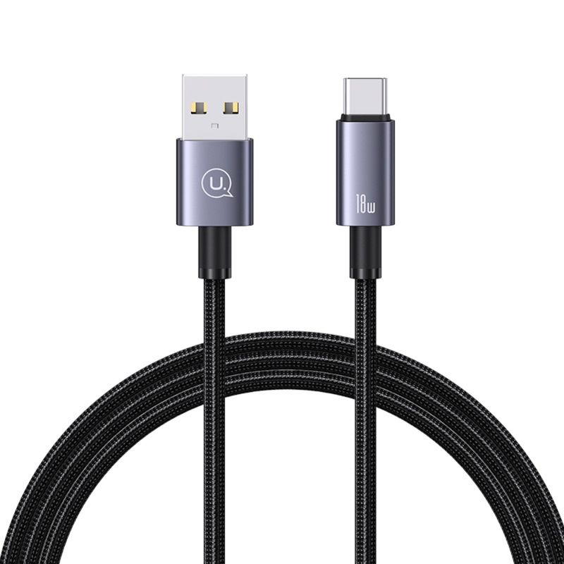 USAMS Cable USAMS USB-C a USB 3A de Aluminio con Carga Rápida y Núcleo de Cobre Reforzado - 1.2 metros 120-3003