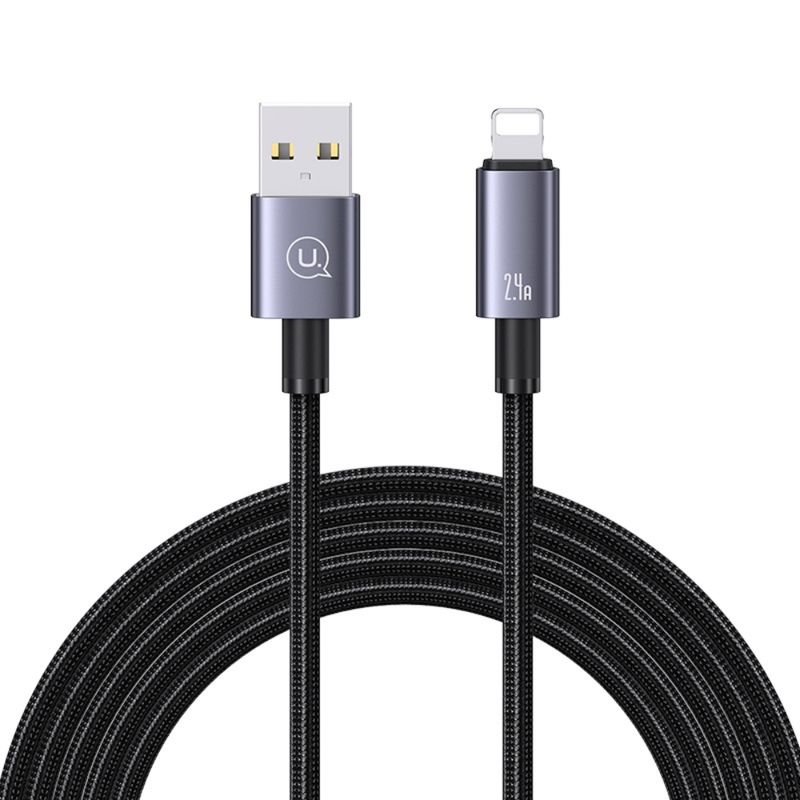 USAMS Cable de Datos y Carga Rápida USAMS Lightning 2.4A de Aleación de Aluminio - 2 metros 120-3006
