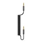 USAMS Cable de Audio Auxiliar en Espiral USAMS 3.5mm - Negro 120-3009