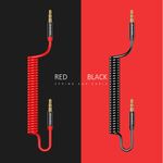 USAMS Cable de Audio Auxiliar en Espiral USAMS 3.5mm - Negro 120-3009