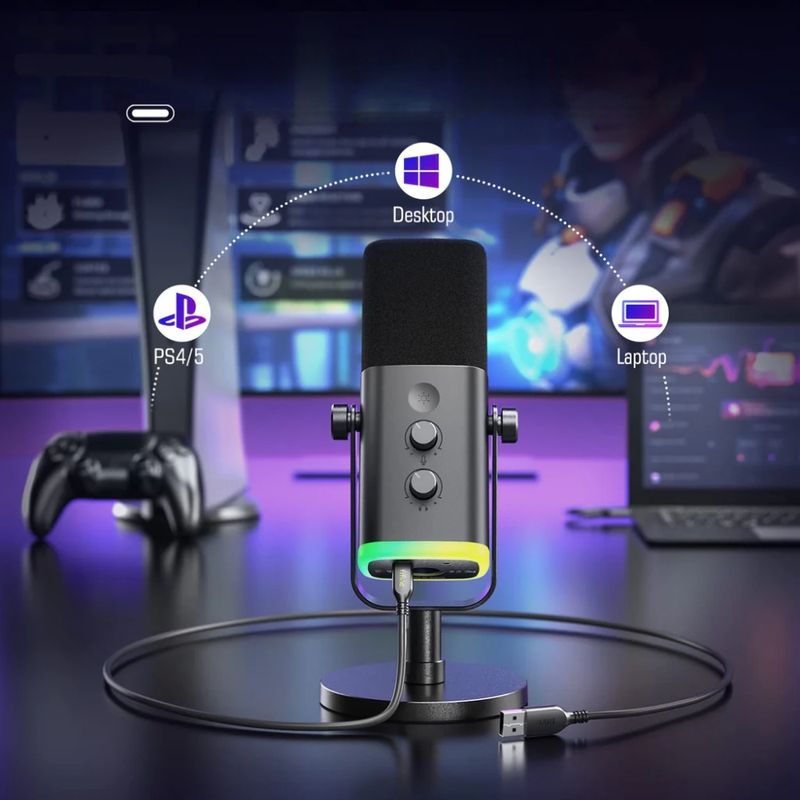 FIFINE Micrófono Gaming FIFINE AmpliGame AM8 RGB 420-2220
