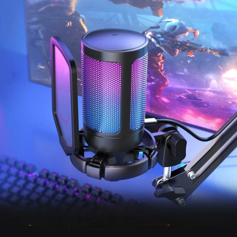 FIFINE Micrófono Gaming FIFINE AmpliGame con Iluminación RGB 420-2219