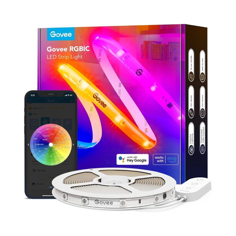 GOVEE Tira LED Govee Inalámbrica Inteligente con Sincronización de Música y Control por App 610-1103