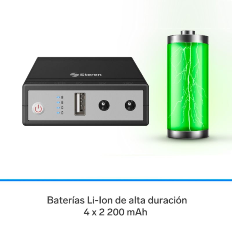 STEREN Mini No Break UPS para módem con 390 min de respaldo y batería de 8,800 mAh 610-6183