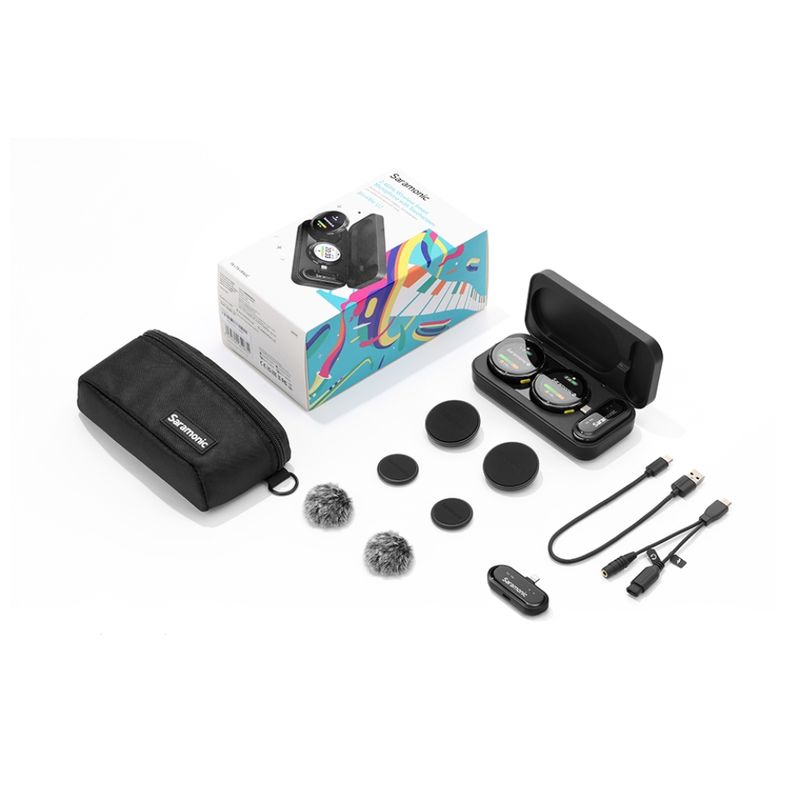 SARAMONIC Saramonic BlinkMe U2 - Sistema de Micrófono Inalámbrico con Pantalla Táctil y Audio Profesional 420-3007