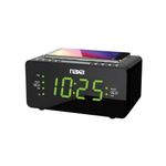NAXA Reloj Despertador Dual Naxa con Carga Inalámbrica Qi y Puerto USB 120-3015