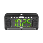 NAXA Radio Reloj Despertador Dual Naxa con Carga Inalámbrica Qi y Puerto USB 120-3014
