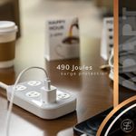 JASCO Extensión Eléctrica Cordinate de 6 Tomas con Protección contra Sobretensiones y Cable Trenzado 610-6181