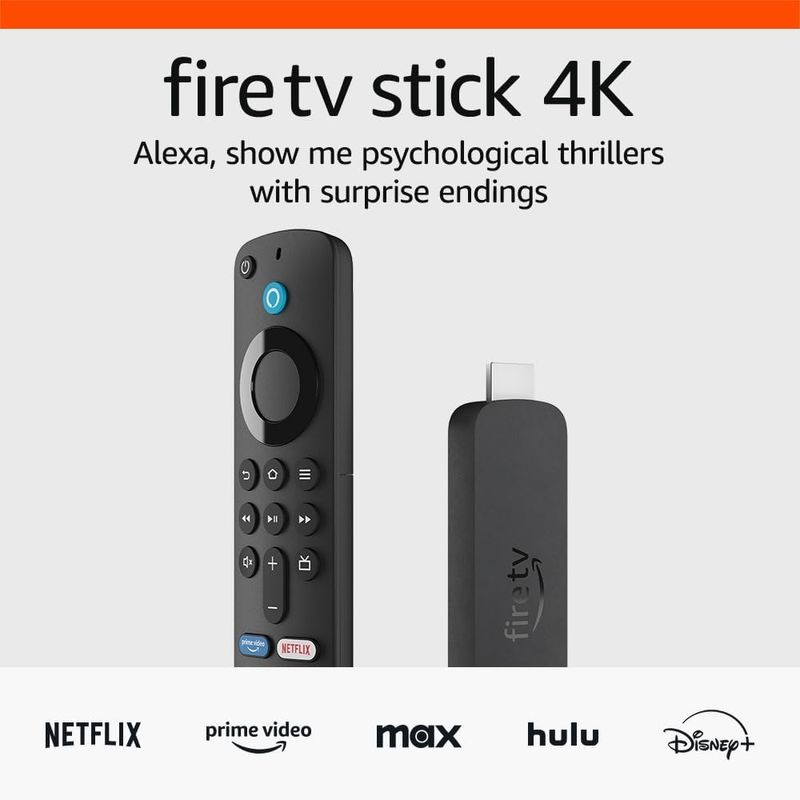 AMAZON Fire TV Stick 4K ¿ Streaming Avanzado con Calidad Ultra HD, Juegos en la Nube y Alexa 160-3331
