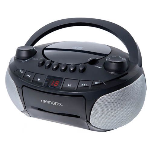 Memorex Boombox Portátil con Reproductor de CD, Casete y Radio AM/FM