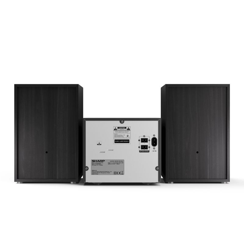 SHARP Sistema de Audio Sharp con Bluetooth, Reproductor de CD y Altavoces de Madera 120-3021