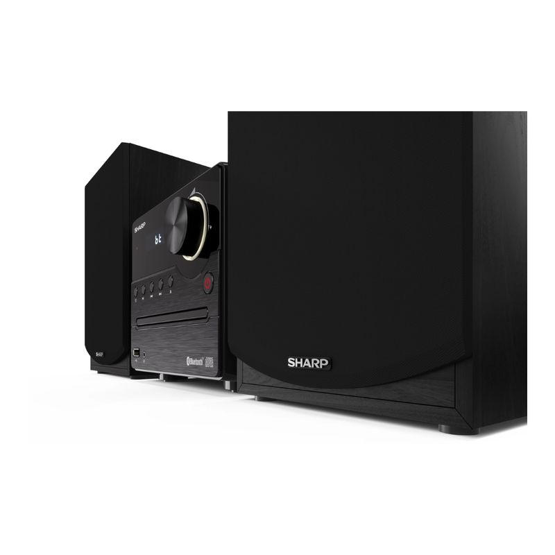 SHARP Sistema de Audio Sharp con Bluetooth, Reproductor de CD y Altavoces de Madera 120-3021