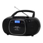 SHARP Sharp Boombox con Reproductor de CD, Casete y Radio AM/FM, Sonido Dinámico y Estilo Clásico 120-3023