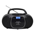 SHARP Sharp Boombox con Reproductor de CD, Casete y Radio AM/FM, Sonido Dinámico y Estilo Clásico 120-3023