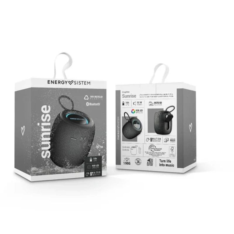ENERGY SISTEM Altavoz Bluetooth 5.3 con Luces LED, True Wireless Stereo y 18h de Autonomía 400-6309