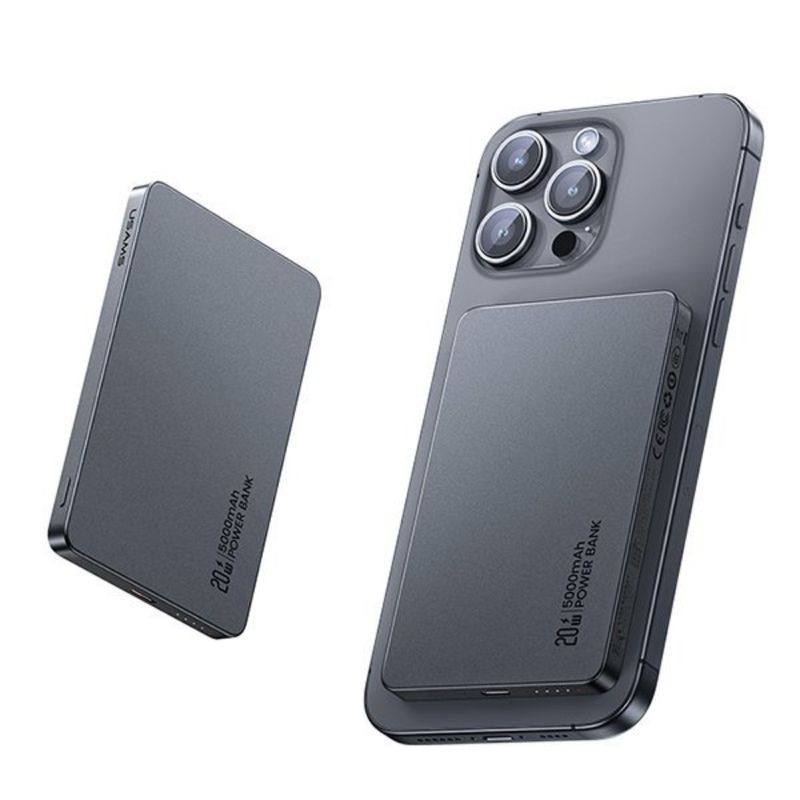 USAMS Power Bank Inalámbrico USAMS 5000mAh 20W PD Carga Rápida Color Gris 230-3196