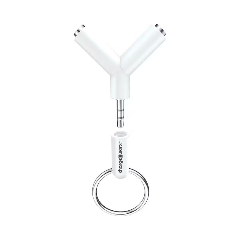 CHARGEWORX Adaptador Divisor de Auriculares Chargeworx CHA-CX5007WH con Conector 3.5 mm en Y 420-8188