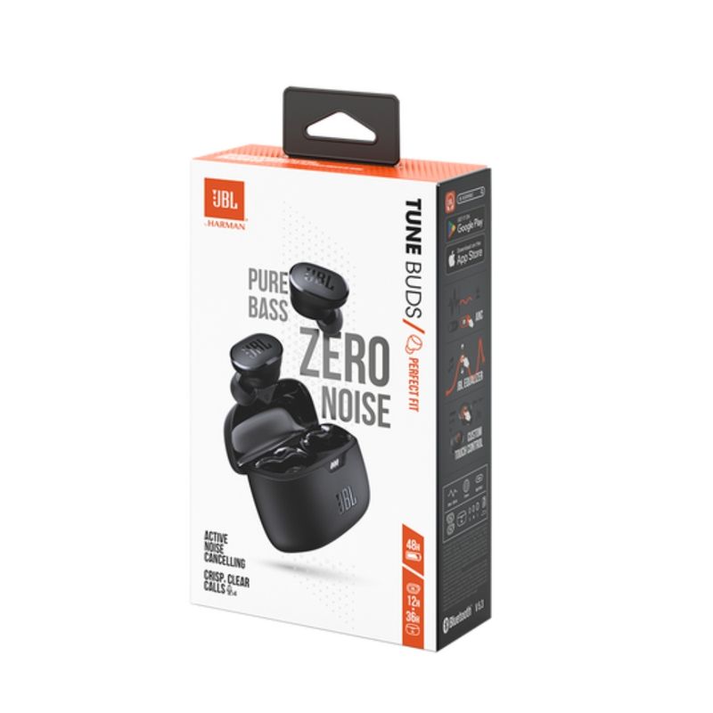 JBL Audífonos Inalámbricos JBL Tune Buds Negros con Cancelación de Ruido y Sonido Pure Bass 330-4620