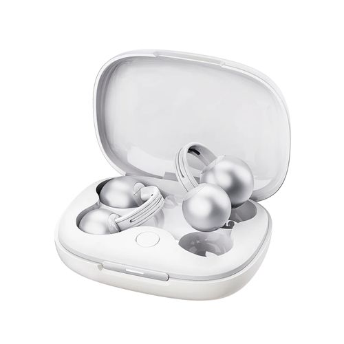 Auriculares inalámbricos abiertos Mojawa StarClip Pearl resistentes al sudor - Blanco