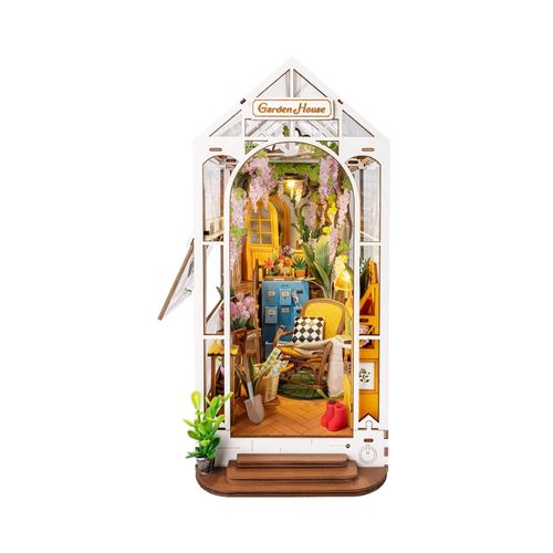 Holiday Garden House Casa Miniatura 3D de Madera con Jardín y Luz LED