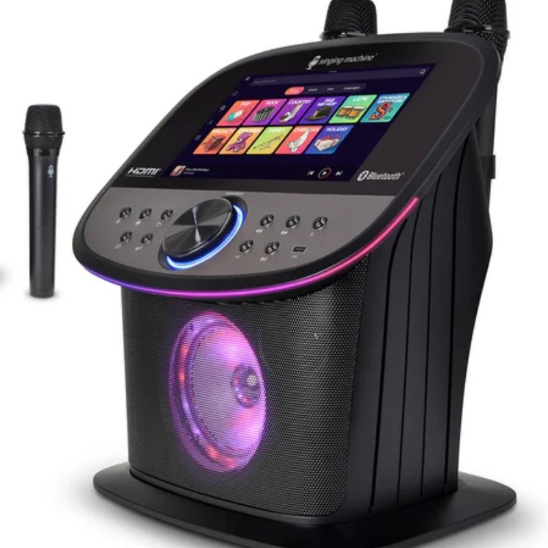 SINGING MACHINE Sistema de Karaoke con Pantalla Táctil de 10" y Micrófonos Inalámbricos 400-6312