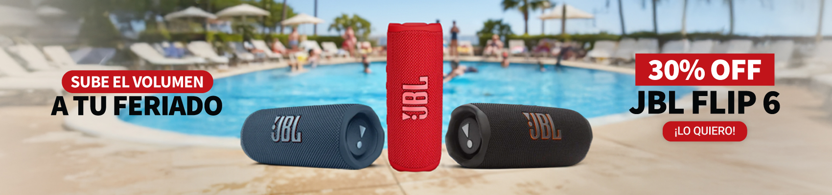 ¡Sube el volumen este feriado! JBL FLIP 6 CON 30% OFF​